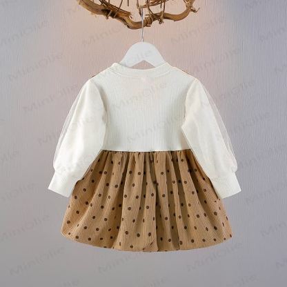 Baby Kleinkind Punkt Fake 2pcs Kleid mit Tasche - image 2