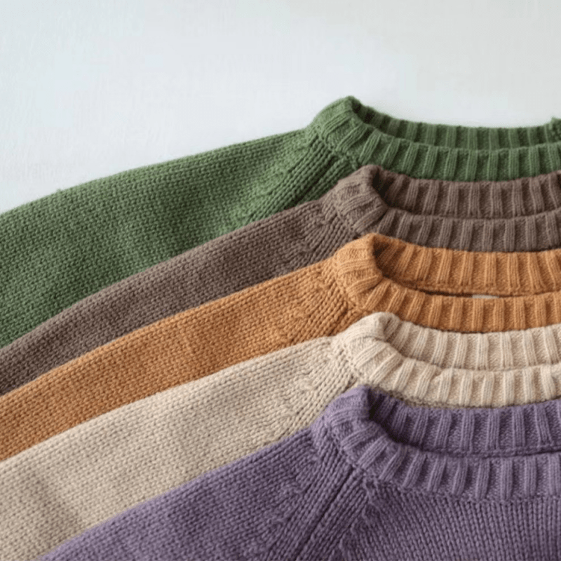 Einfarbig Pullover mit Gestrickt für Kind - image 2