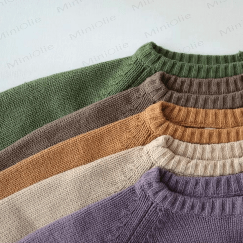 Einfarbig Pullover mit Gestrickt für Kind - image 2
