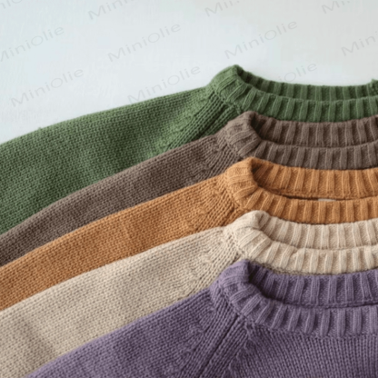 Einfarbig Pullover mit Gestrickt für Kind - image 2
