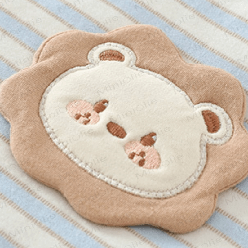 Streifen Strampler mit Bär -Patch für Baby - image 5