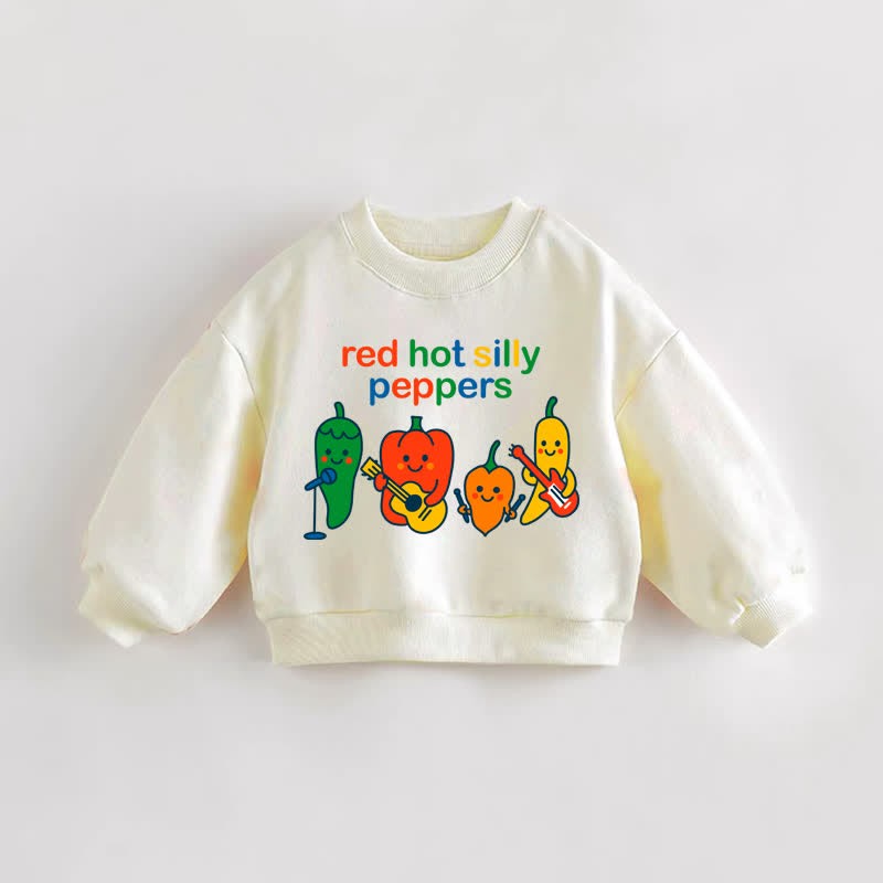 RED HOT SILLY PEPPERS Baby Kleinkind Sweatshirt - Creme - 3-5J - image 1