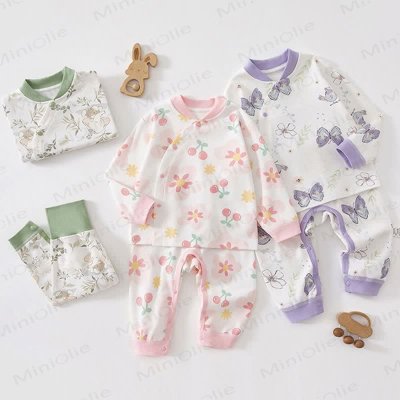 2-teiliges Baby Set mit Cartoon- Spitze und Hose - image 1