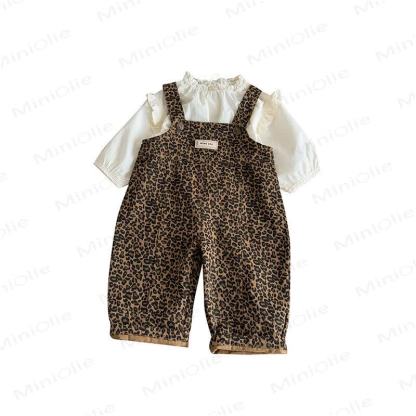 Baby Overalls mit Leopardenmuster oder Beige Spitze - image 2
