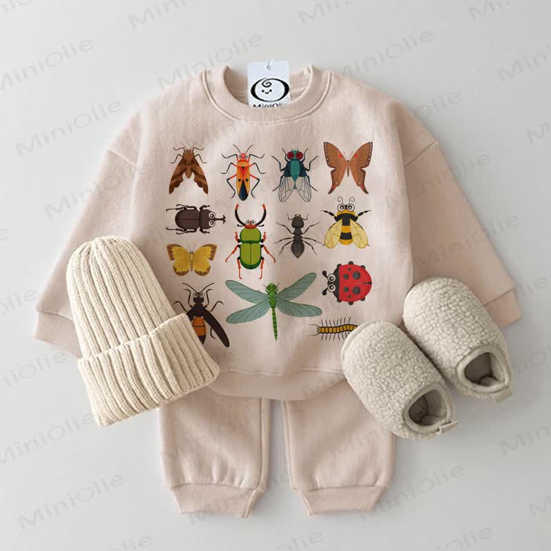 Baby Verschiedene Insekten 2-teiliges Beige Set - Beige - 2-3J - image 1