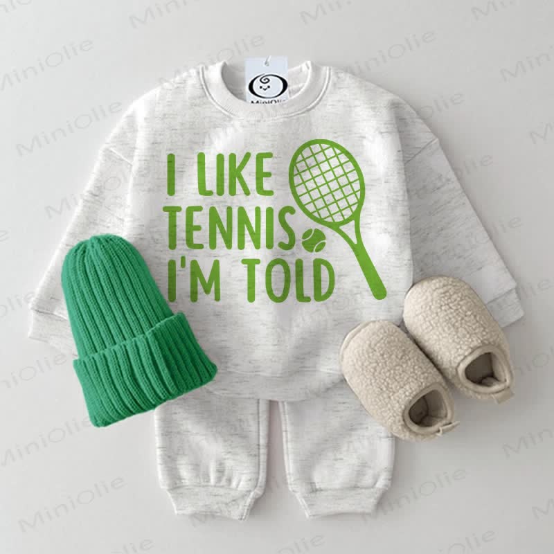 I LIKE TENNIS. I'M TOLD Baby 2-teiliges Hellgrau Set - Hellgrau - 2-3J - image 1