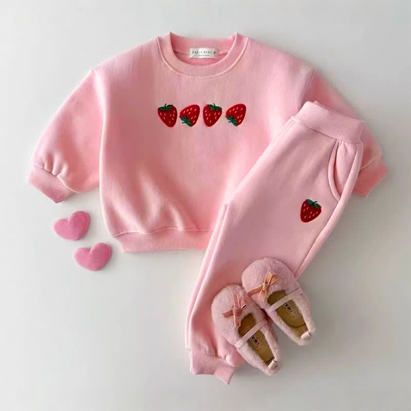 2-teiliges Sweatshirt Set mit Gestickt für Baby und Kleinkind  - Rosa - 5-7J - image 1