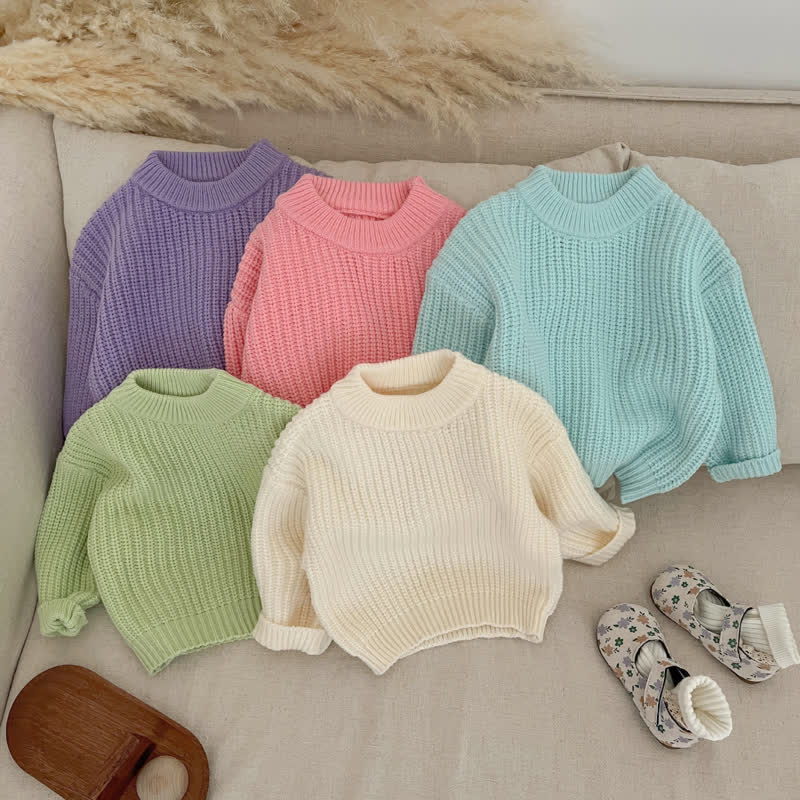 Einfarbig Pullover für Baby in Volltonfarbe - image 1