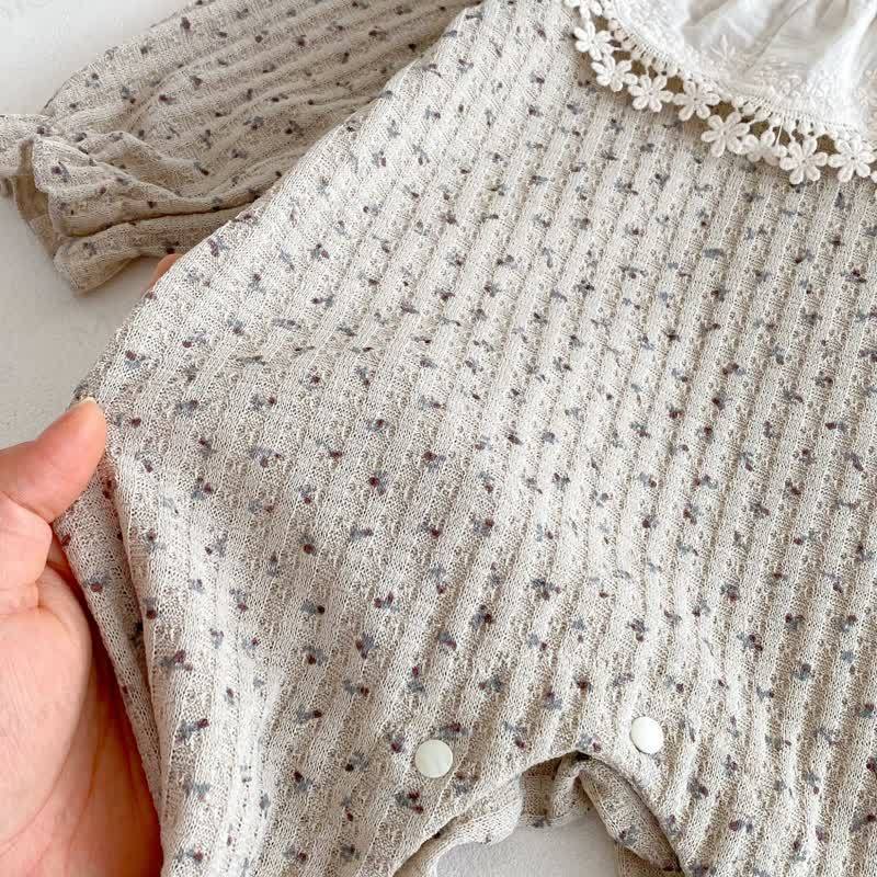 Grauer Strampler mit Blumen für Baby (Mädchen) - image 10