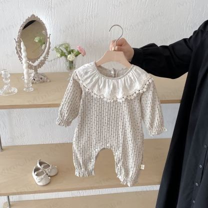 Grauer Strampler mit Blumen für Baby (Mädchen) - image 3