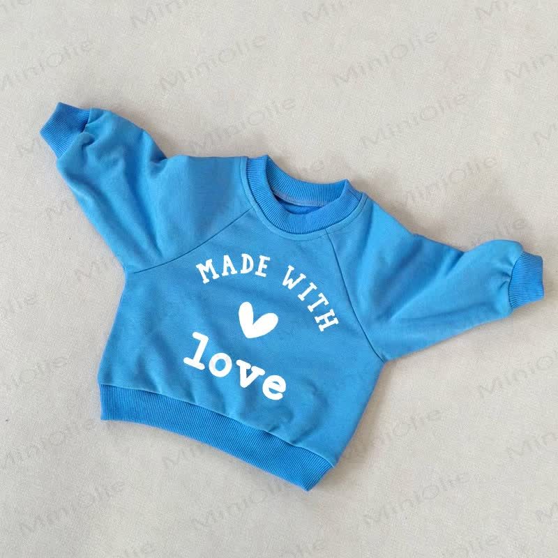 MADE WITH LOVE Baby Kleinkind Blau Sweatshirt - Blau - 3-5J - image 1