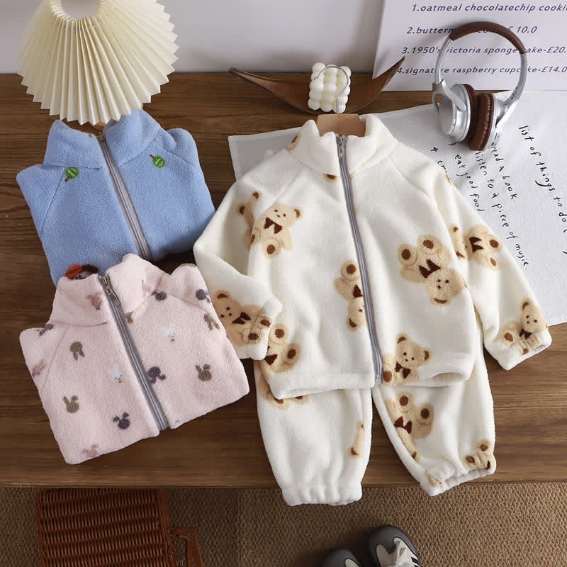 2-teiliges Vlies Set mit süßem Tier für Kleinkind - image 1