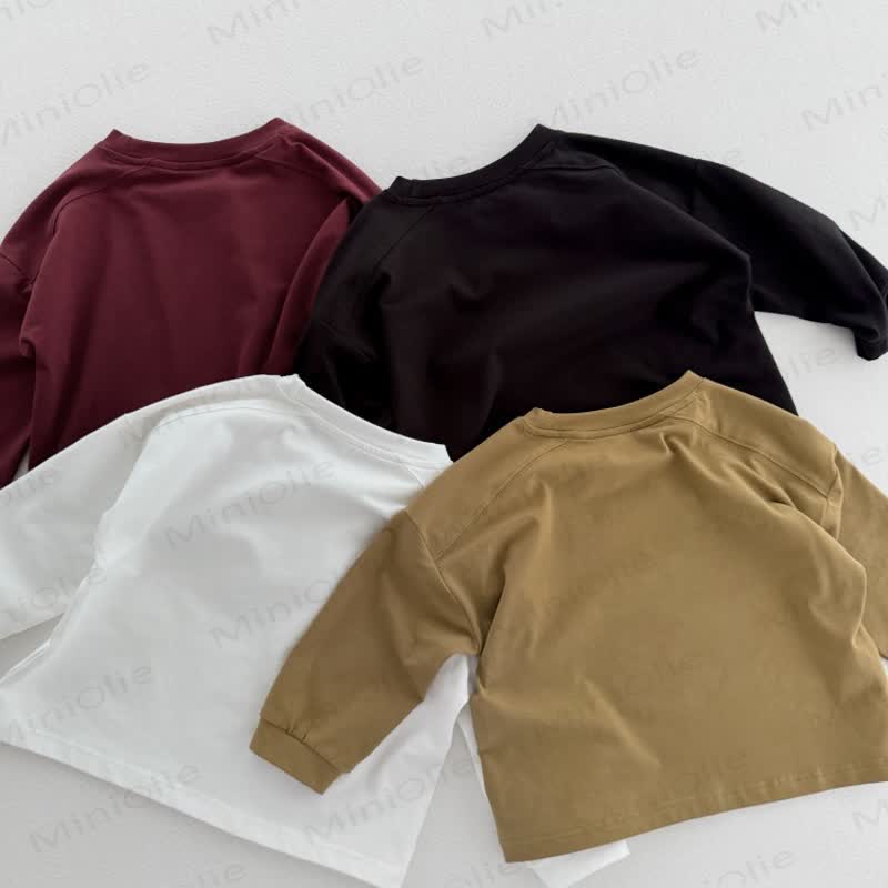 Einfarbig Casual-T-Shirt für Kind - image 2