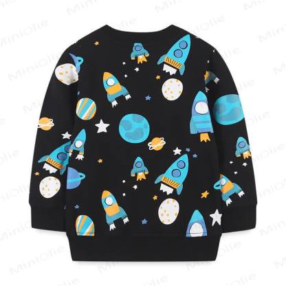 Sweatshirt für Kind und Jungen, Weltraum , Schwarz - Schwarz - 7Y - image 1