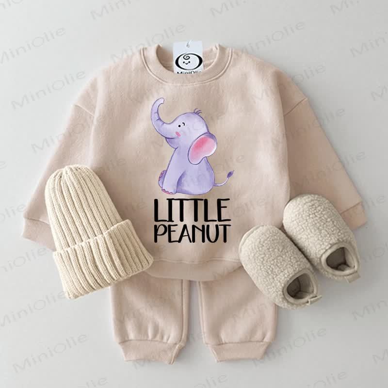 LITTLE PEANUT Baby Elephant 2-teiliges Beige Set - Beige - 2-3J - image 1