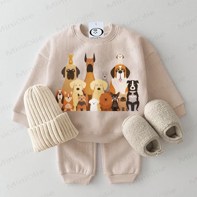 Baby Dog Familie Portrait 2-teiliges Beige Set - Beige - 2-3J - image 1