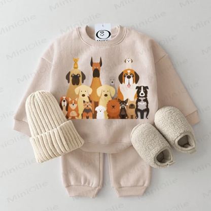Baby Dog Familie Portrait 2-teiliges Beige Set - Beige - 2-3J - image 1