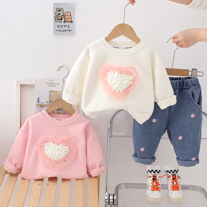2-teiliges Set für Baby und Kleinkind : Pullover mit Liebe / Denim - image 1