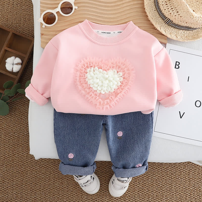 2-teiliges Set für Baby und Kleinkind : Pullover mit Liebe / Denim - image 4