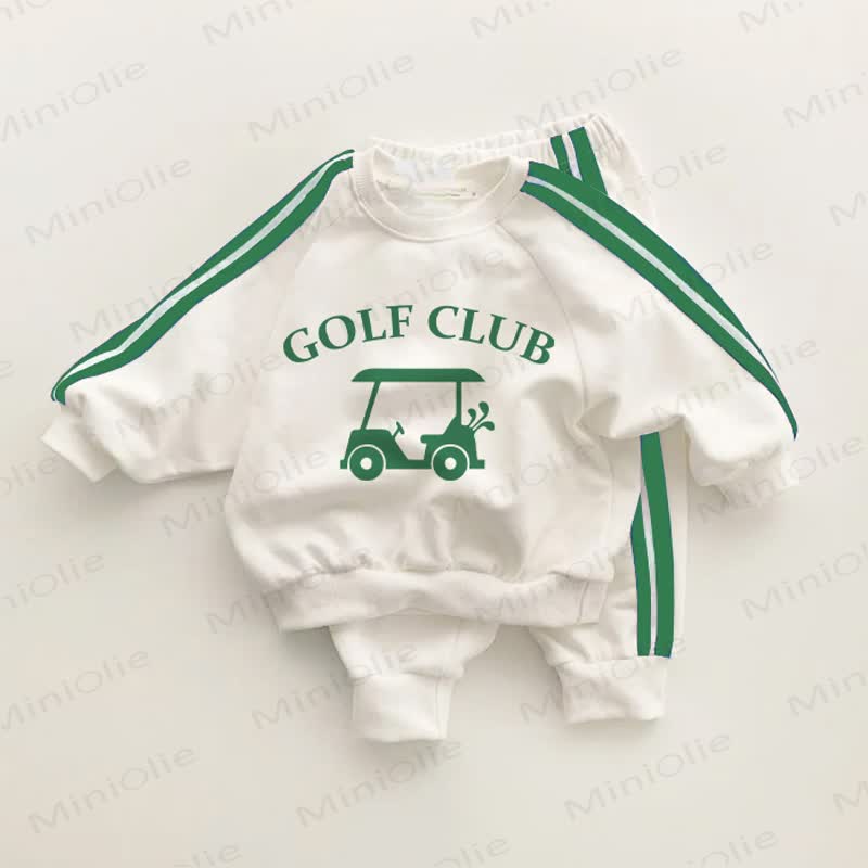 GOLF CLUB Baby Kleinkind Grün Streifen 2-teiliges Set - Weiß&Grün - 3-5J - image 1