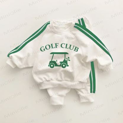 GOLF CLUB Baby Kleinkind Grün Streifen 2-teiliges Set - Weiß&Grün - 3-5J - image 1