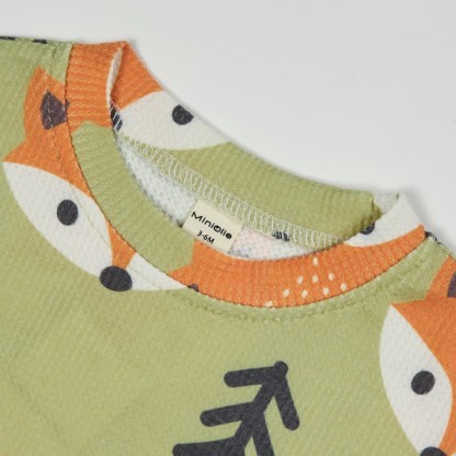 Baby Kleinkind Fuchs Grün Waffel 2-teiliges Set - image 5