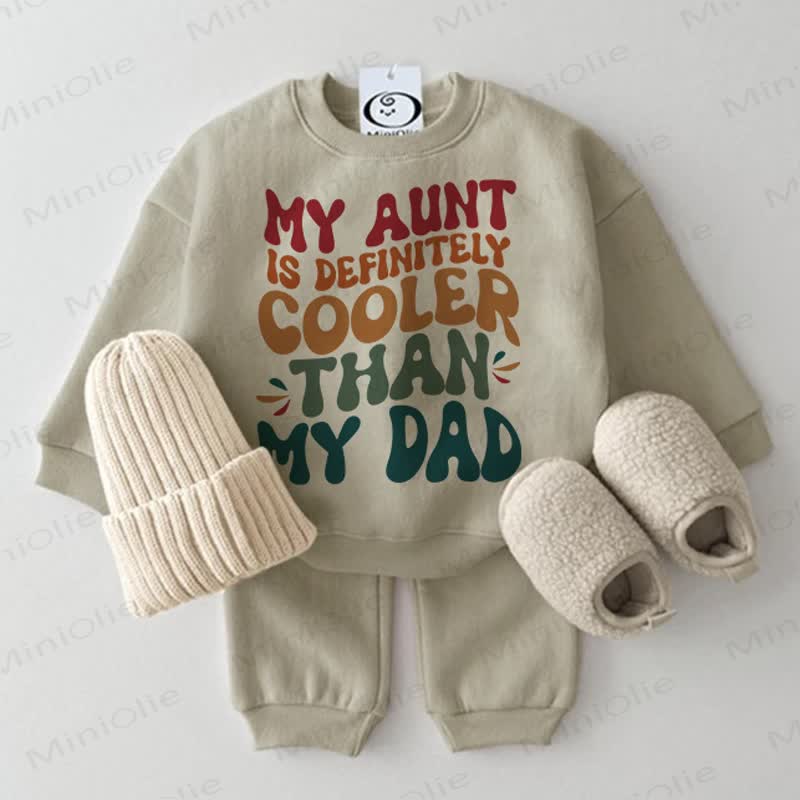 MY AUNT IS DEFINITELY COOLER THAN MY DAD Baby Grau Grün 2-teiliges Set - Grau Grün - 2-3J - image 1