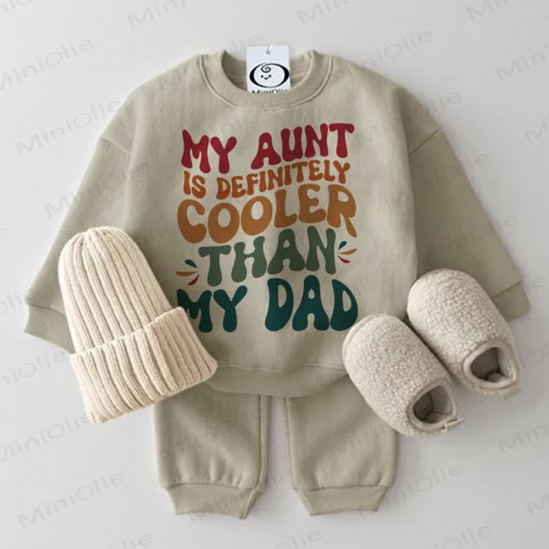 MY AUNT IS DEFINITELY COOLER THAN MY DAD Baby Grau Grün 2-teiliges Set - Grau Grün - 2-3J - image 1