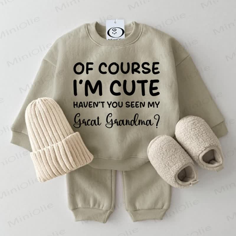 OF COURSE I'M CUTE HAVEN'T YOU SEEN MY GREAT GRANDMA, Baby, Grau Grün, 2-teiliges Set - Grau Grün - 2-3J - image 1