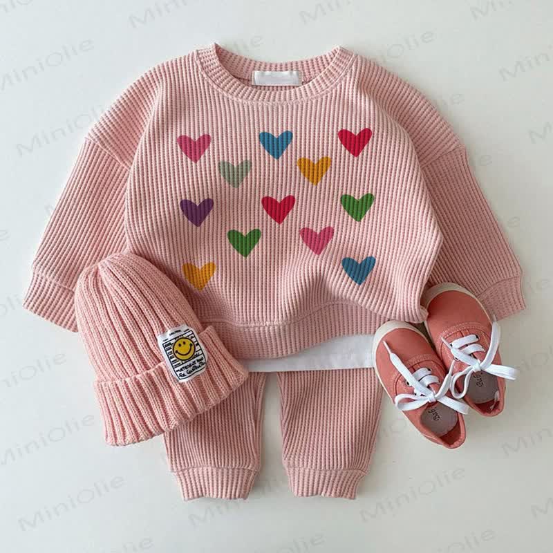 Baby Bunt Herz Rosa 2- Set Waffel - Rosa - 2-3J - image 1