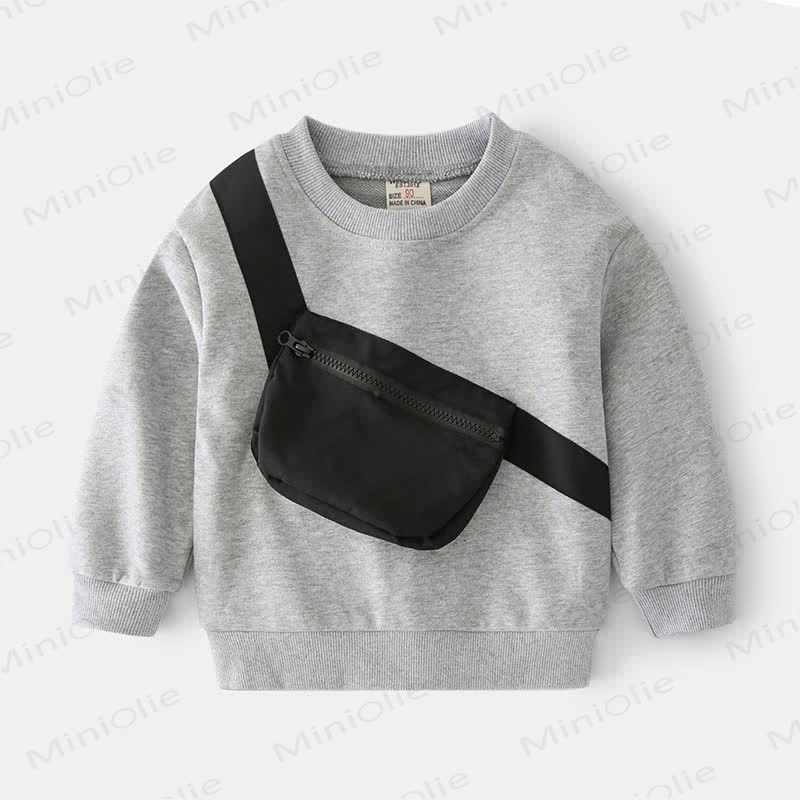 Sweatshirt mit Umhängetasche für Kleinkind ( Jungen) - Grau - 8Y - image 1