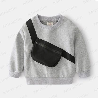 Sweatshirt mit Umhängetasche für Kleinkind ( Jungen) - Grau - 8Y - image 1
