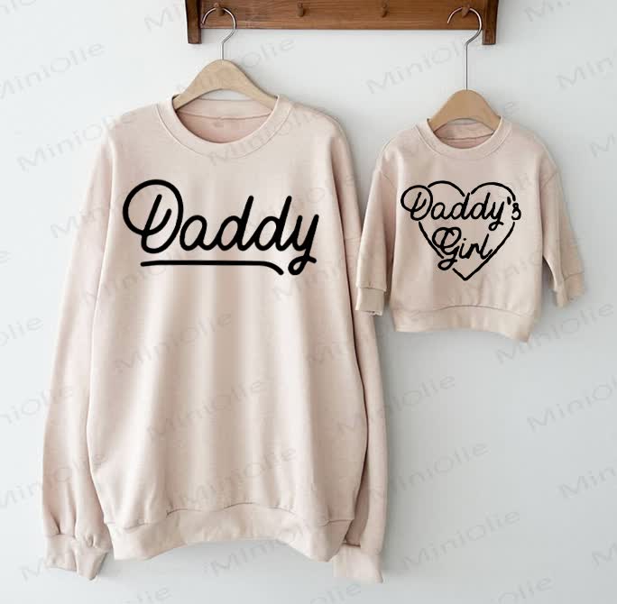 DADDY/DADDY'S GIRL Daddy und ich Baby Beige Familien Sweatshirt - Beige - Sweatshirt für Erwachsene: XL - image 1