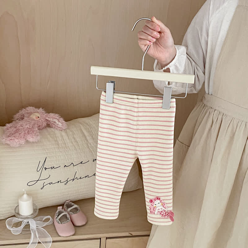 Baby Mädchen Meerjungfrauen- Blume Gesteppt - Sweatshirt in Rosa / Gestreifte Gamaschen - image 5