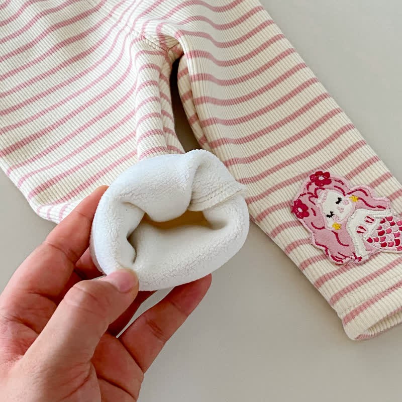 Baby Mädchen Meerjungfrauen- Blume Gesteppt - Sweatshirt in Rosa / Gestreifte Gamaschen - image 13