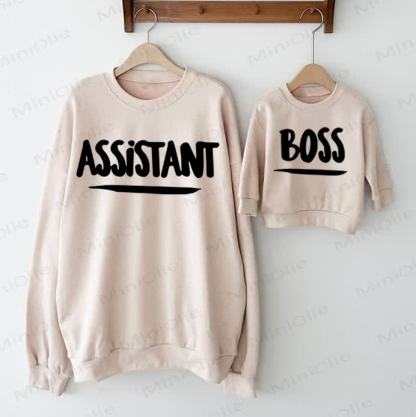 ASSISTANT/BOSS Baby Casual Beige Familien Sweatshirt - Beige - Sweatshirt für Erwachsene: XL - image 1