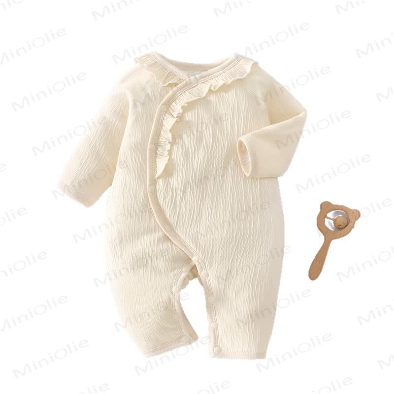 Baby Strampler mit Rüschen und gesteppter, Gesteppt Einfarbig - image 3