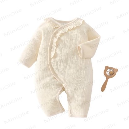 Baby Strampler mit Rüschen und gesteppter, Gesteppt Einfarbig - image 3