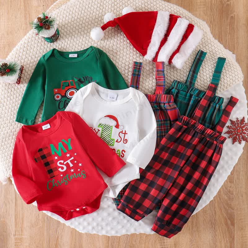 MY 1ST CHRISTMAS Baby Plaid 2-teiliges Set mit Hut - image 1