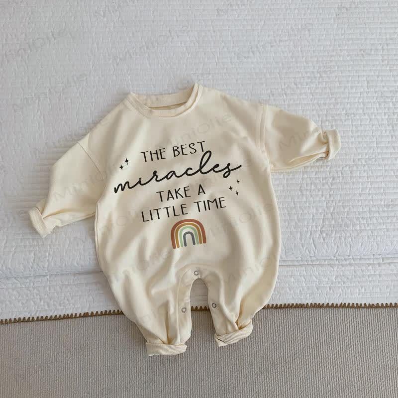 THE BEST MIRACLES TAKE A LITTLE TIME Baby Beige Strampler - Beige - 2-3J - image 1