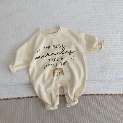 THE BEST MIRACLES TAKE A LITTLE TIME Baby Beige Strampler - Beige - 2-3J - image 1