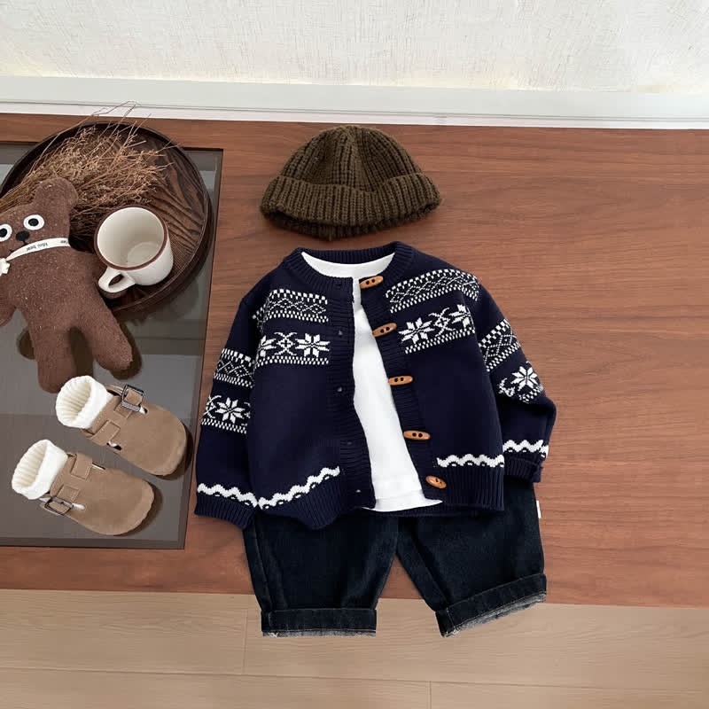 Vintage- Strickjacke aus Jacquard Stricken für Baby (J) - image 5