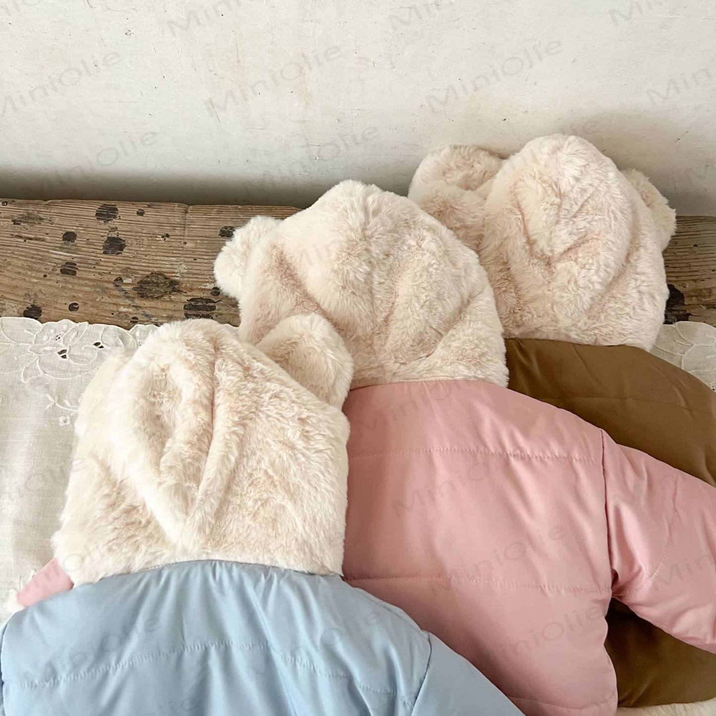 Einfarbig Kapuzenjacke mit Vlies für Baby - image 9