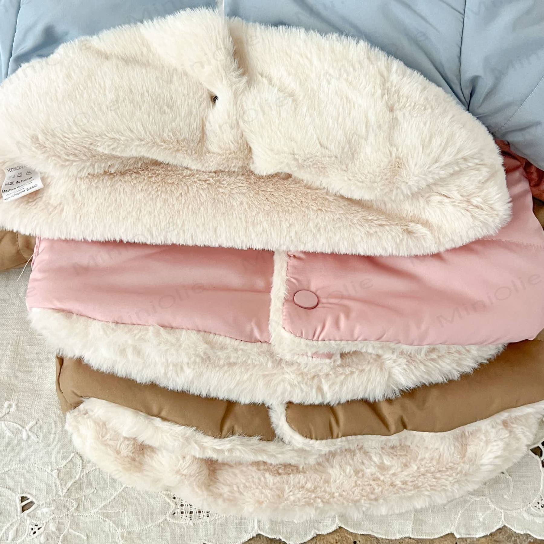 Einfarbig Kapuzenjacke mit Vlies für Baby - image 10