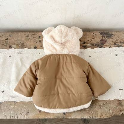 Einfarbig Kapuzenjacke mit Vlies für Baby - image 17