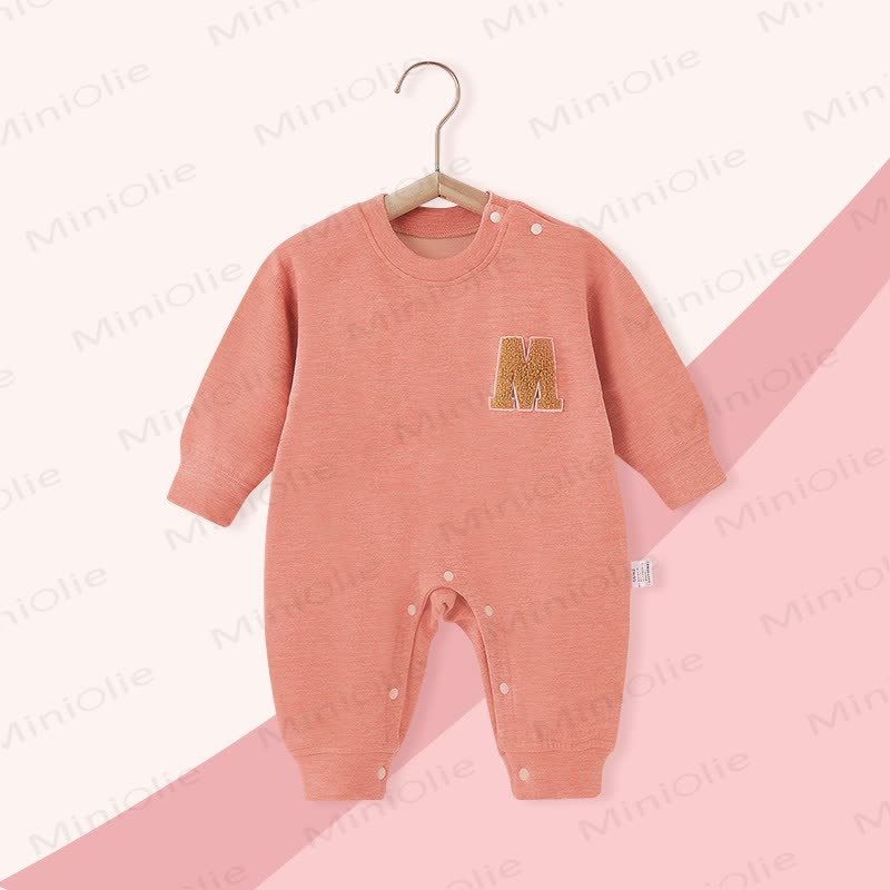 Baby Strampler mit Vlies und Buchstabe M - Orange - 18-24M - image 2