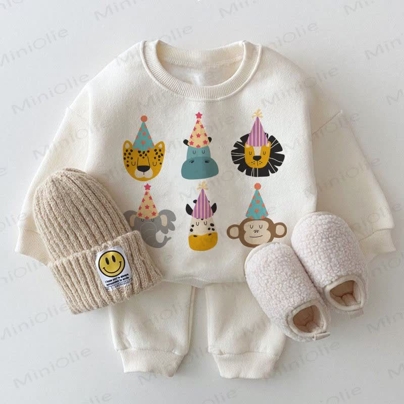 Weißes Sweatshirt - Set „ Baby Tier Party“ - Weiß - 2-3J - image 1