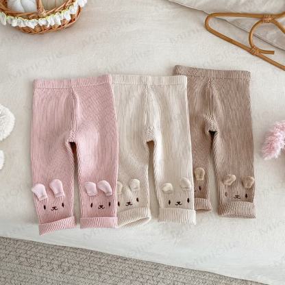 Baby Kleinkind Mädchen Gestickt Gestrickt Hase Gamaschen - image 1