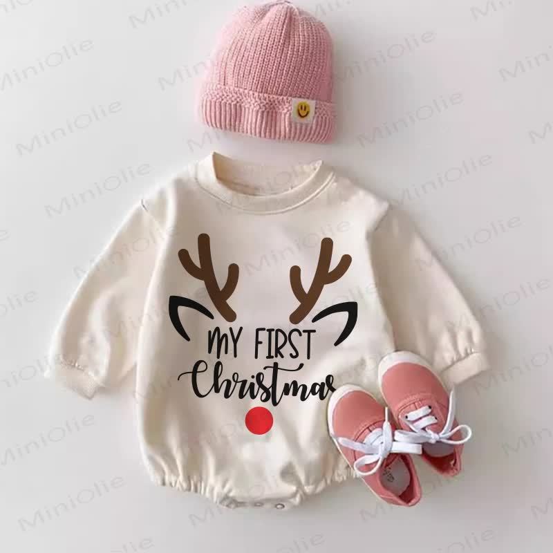 MY FIRST CHRISTMAS Baby Rentier- Bodysuit in Weiß - Weiß - 18-24M - image 1