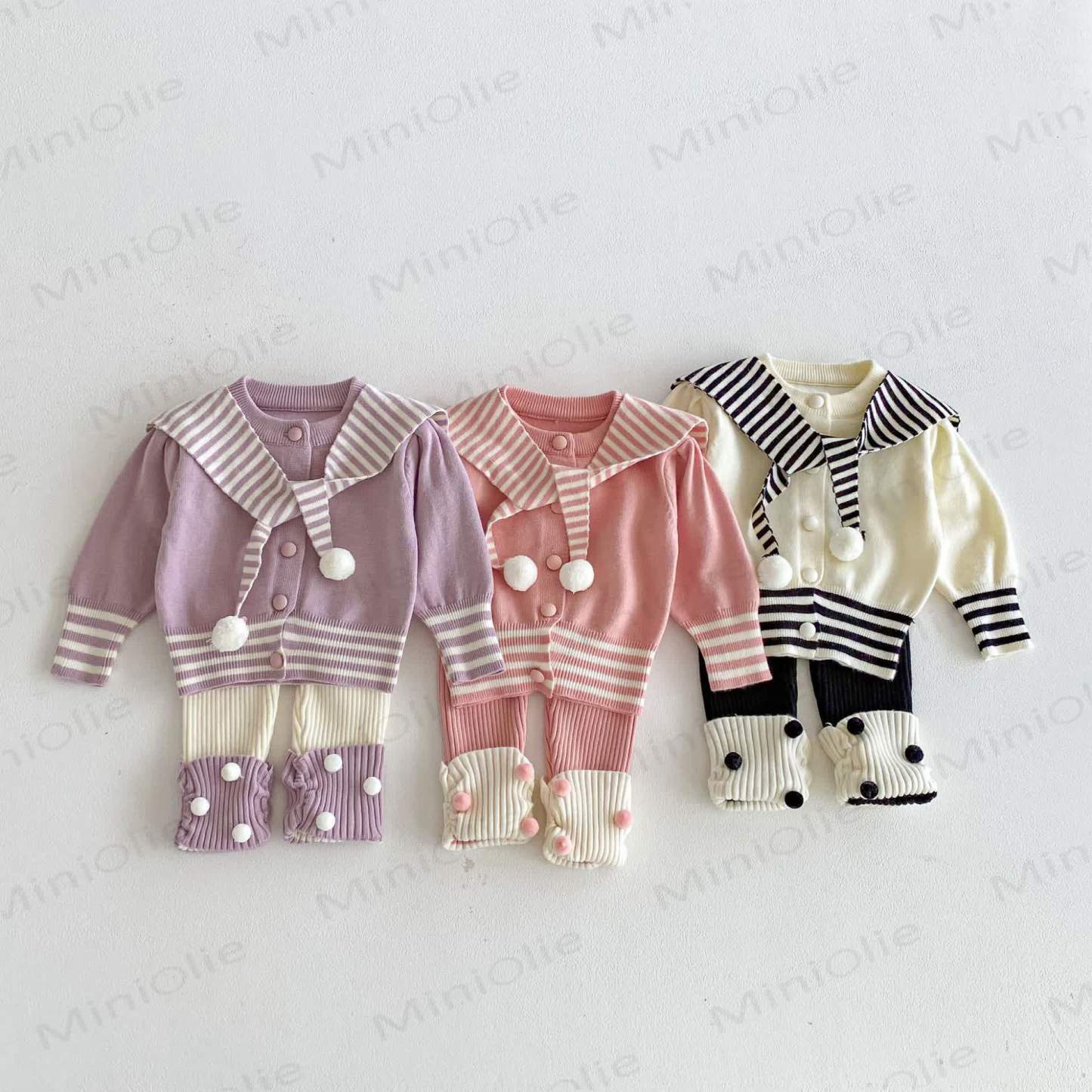 2-teiliges Set mit Gestrickt Schal für Baby (Mädchen) - image 3